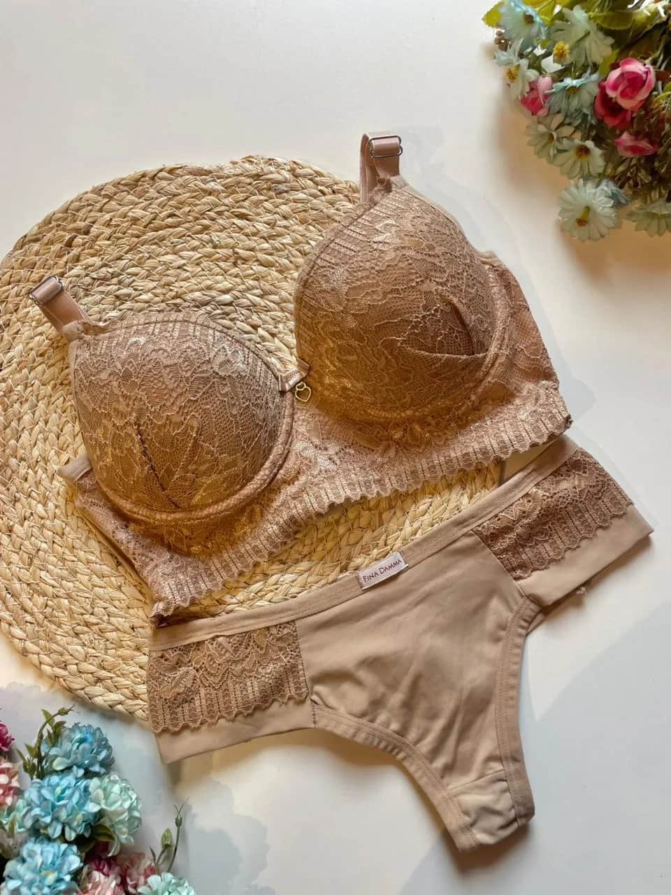Conjunto Renda Coracao 3