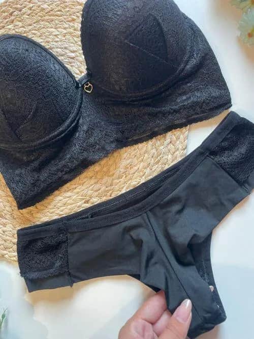 Conjunto Renda Coracao 5