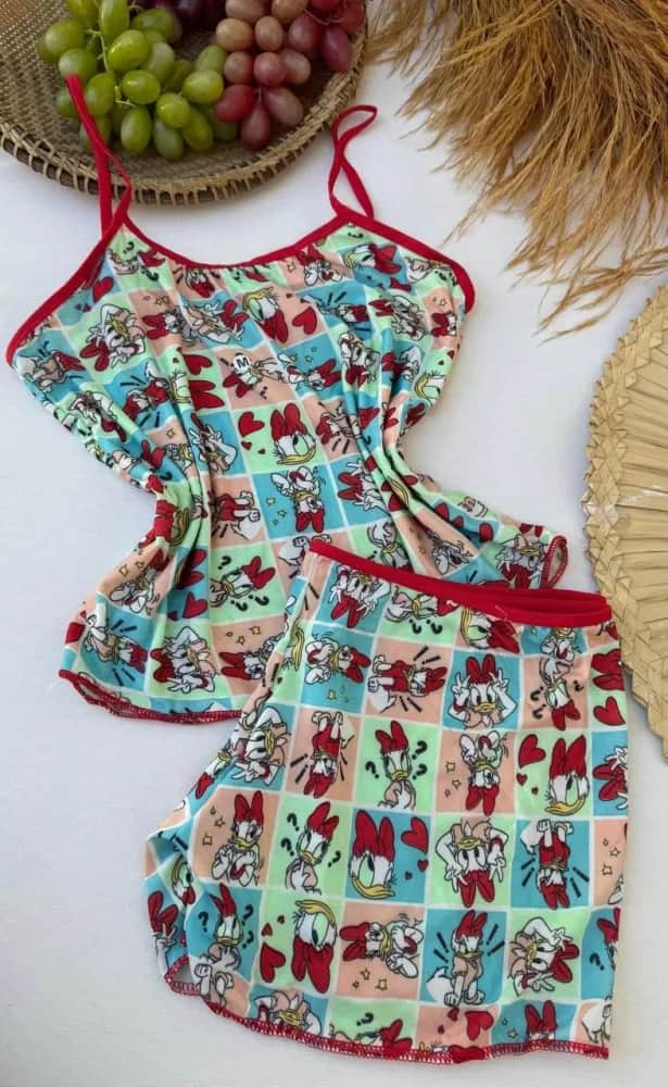 Baby Doll Cropped Poliester Lorena As Estampas Sao Variadas 6