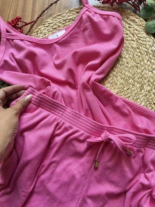 Pijama Canelado Plus Com Bolso 0