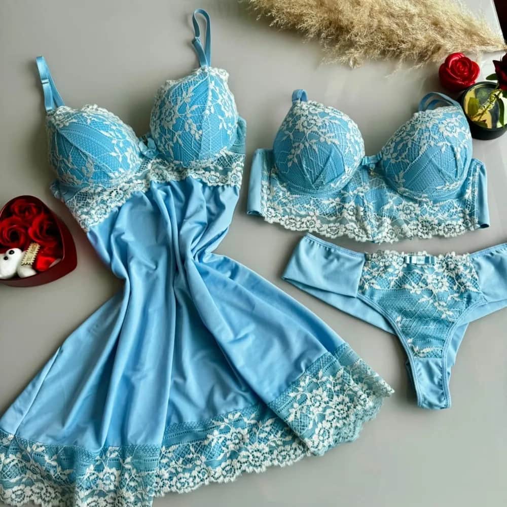KIT CAMISOLA C/BOJO VIVIANE + CONJ SENSACAO BICOLOR 6