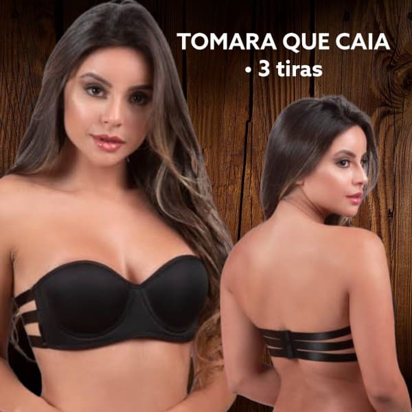 SUTIÃ TOMARA QUE CAIA 3 TIRAS - Preto 3
