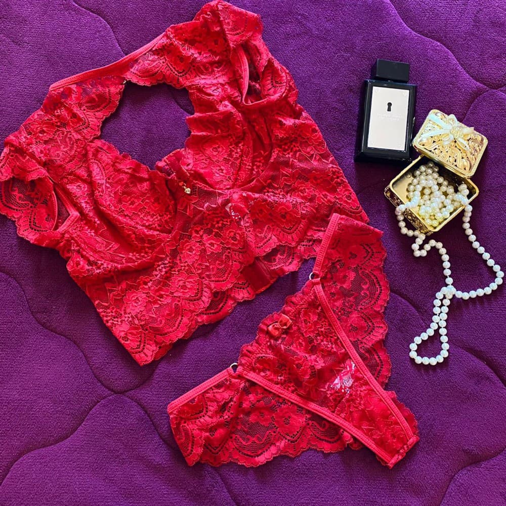 CONJUNTO CROPPED ULTRA LUXO REBECCA - Vermelho 3