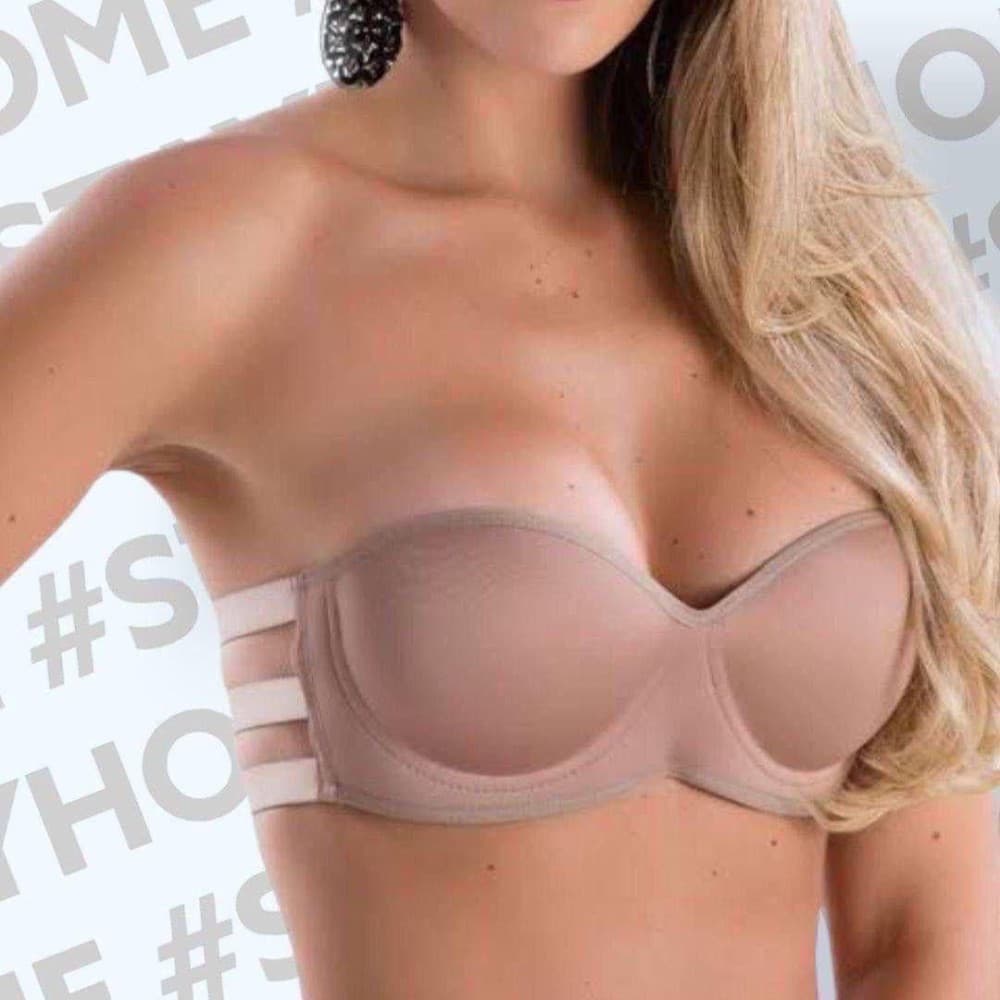 SUTIÃ TOMARA QUE CAIA 3 TIRAS - Bege