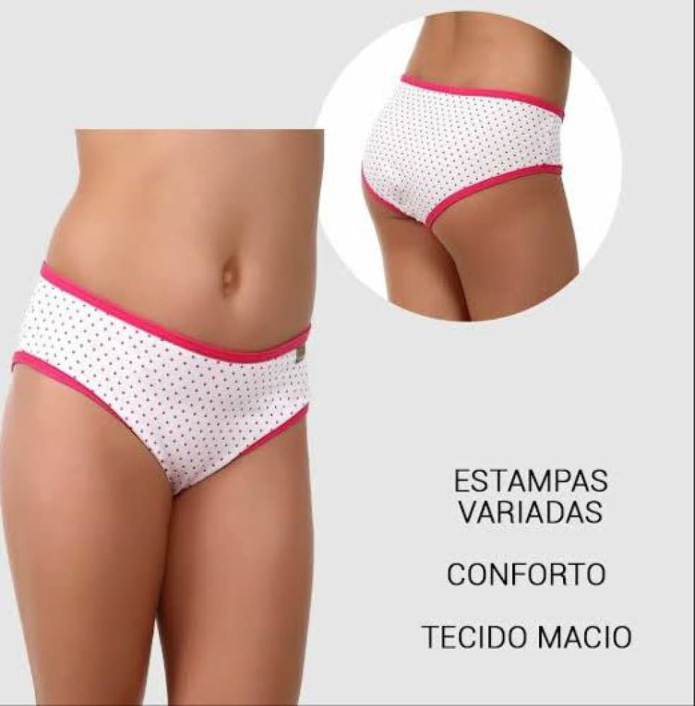 CALCINHA INFANTIL ALGODÃO VIÉS (não é possível escolher estampa - estampas variadas) 4