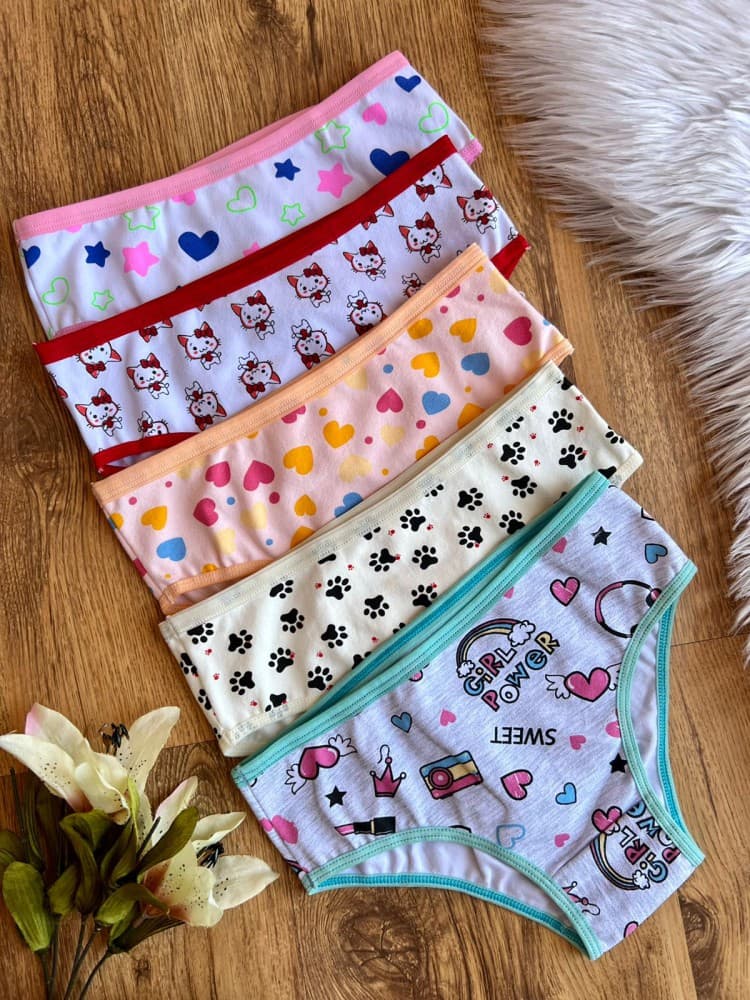 CALCINHA INFANTIL ALGODÃO VIÉS (não é possível escolher estampa - estampas variadas) 3