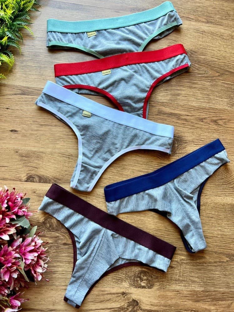 CALCINHA FIO DUPLO ALGODÃO (não é possível escolher cor - cores variadas) 5
