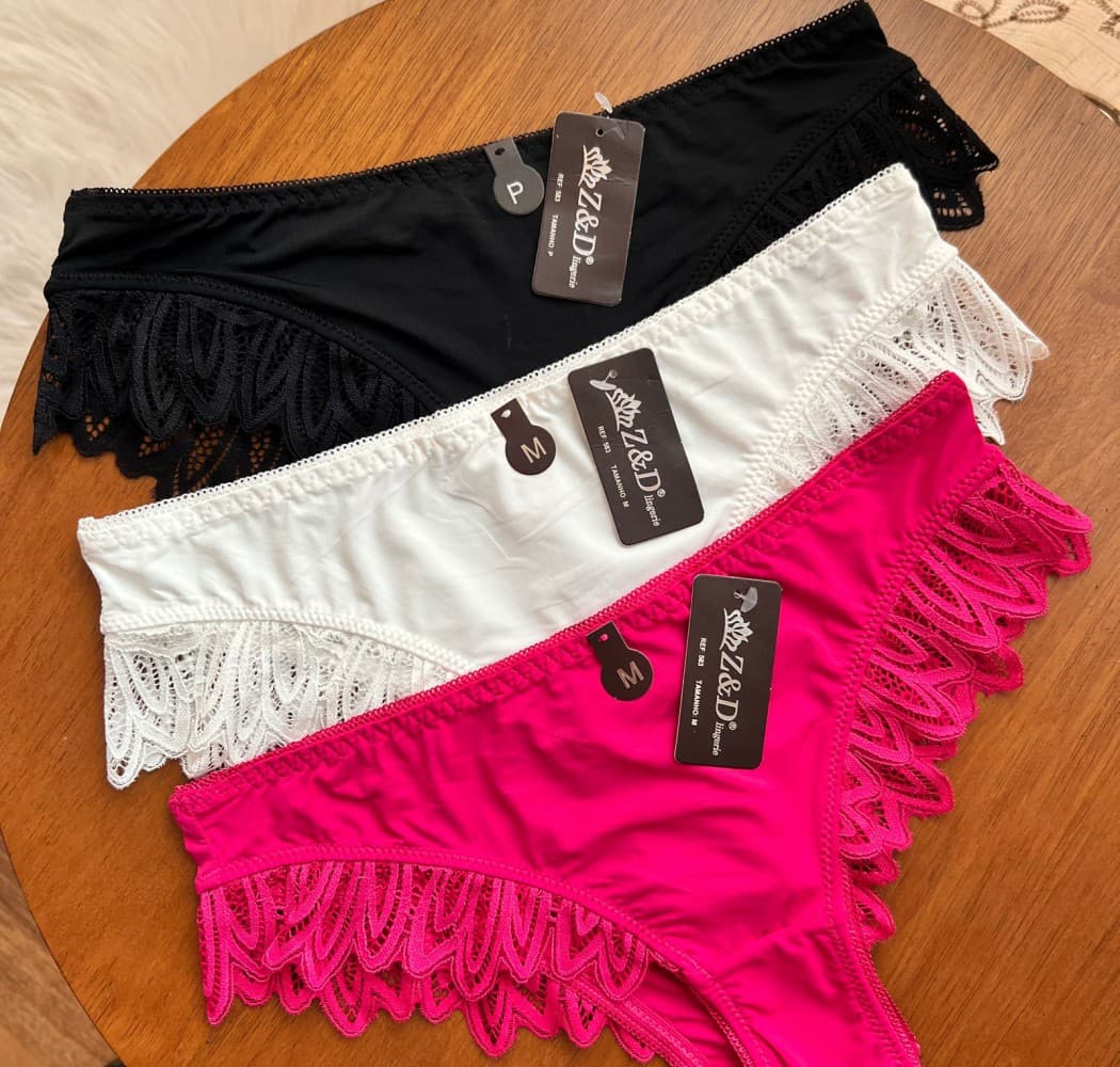 CALCINHA IMPORTADA COM RENDA 583 (não é possível escolher cor - cores variadas) 4