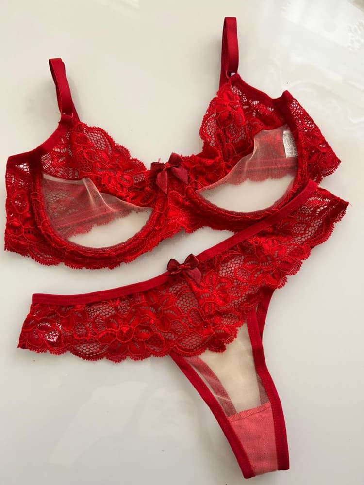 CONJUNTO TULE C/ARO S/BOJO CRIS - Vermelho 2