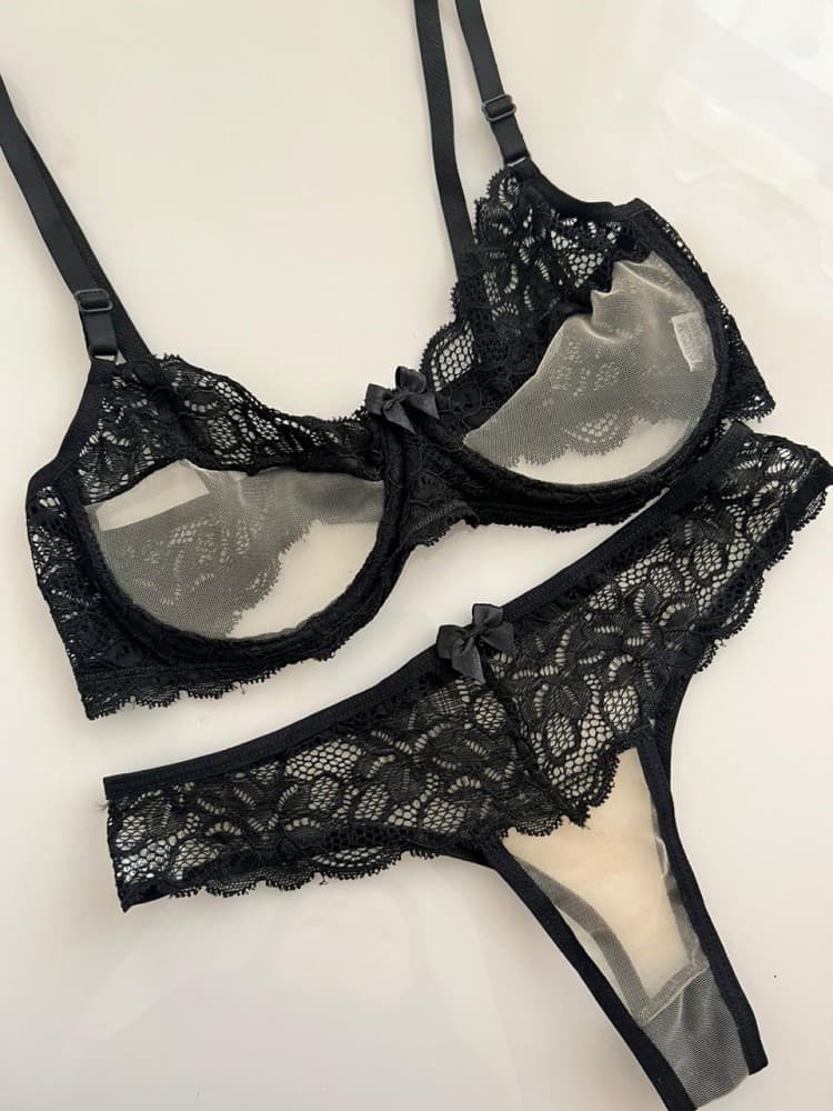 CONJUNTO TULE C/ARO S/BOJO CRIS - Preto 2