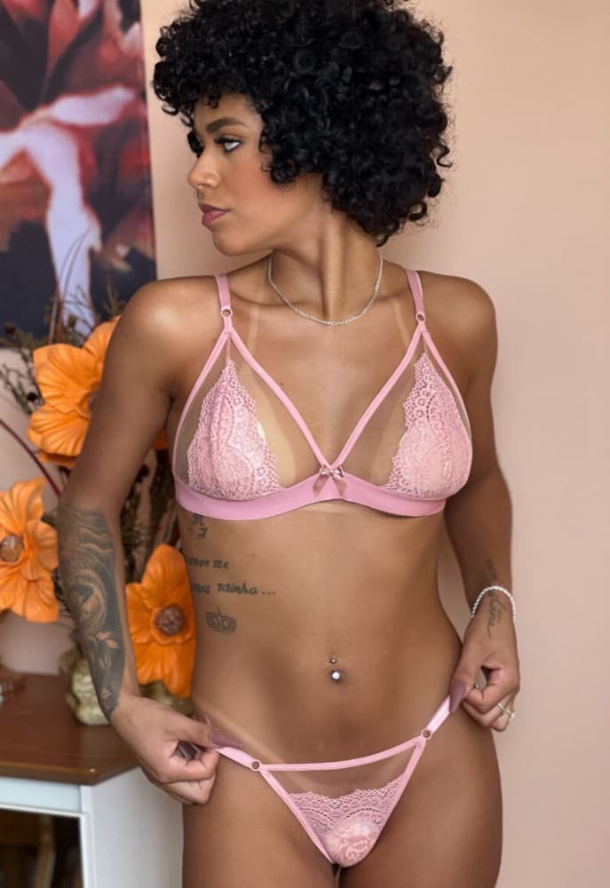 CONJUNTO TULE AMANDA - Rosa pantera 4