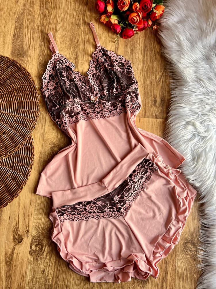 BABY DOLL FLUFLU PLUS SIZE - Romance c/preto