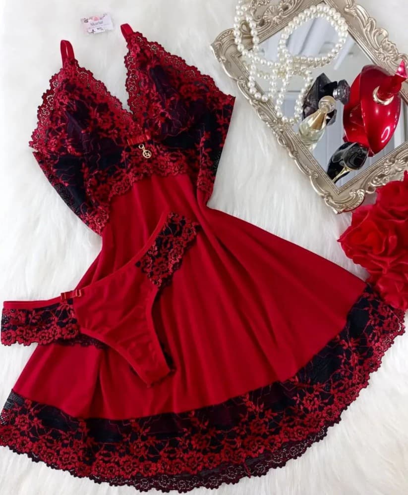 CAMISOLA MICHELE - Vermelho c/preto 2