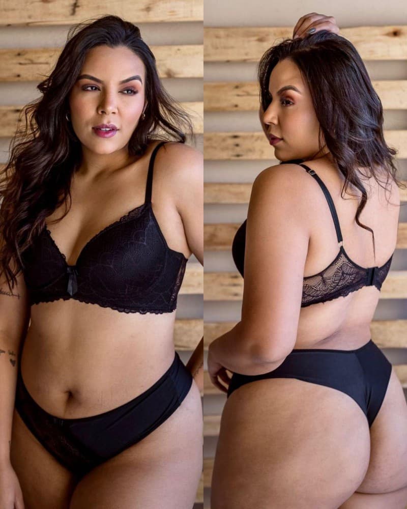 CONJUNTO PLUS SIZE FIO DUPLO LAVÍNIA - Preto