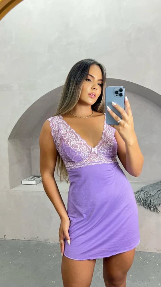 CAMISOLA SUEDE VIRGÍNIA- Lilás