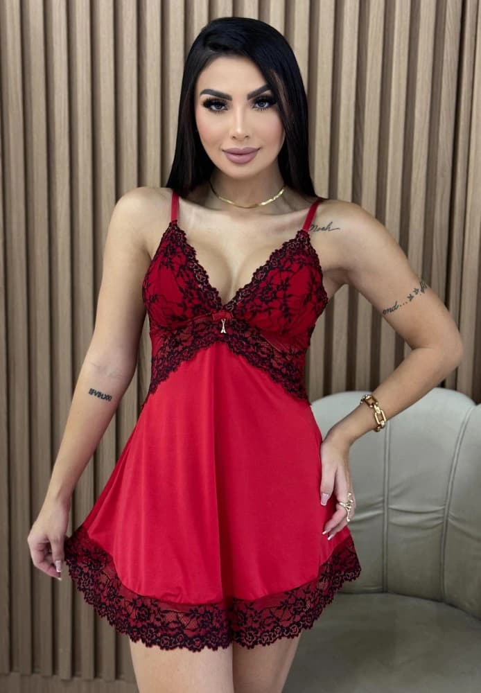 CAMISOLA MICHELE - Vermelho c/preto