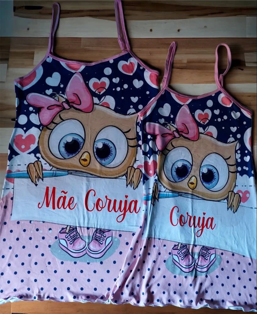 CAMISOLA MÃE E FILHA - Corujinha
