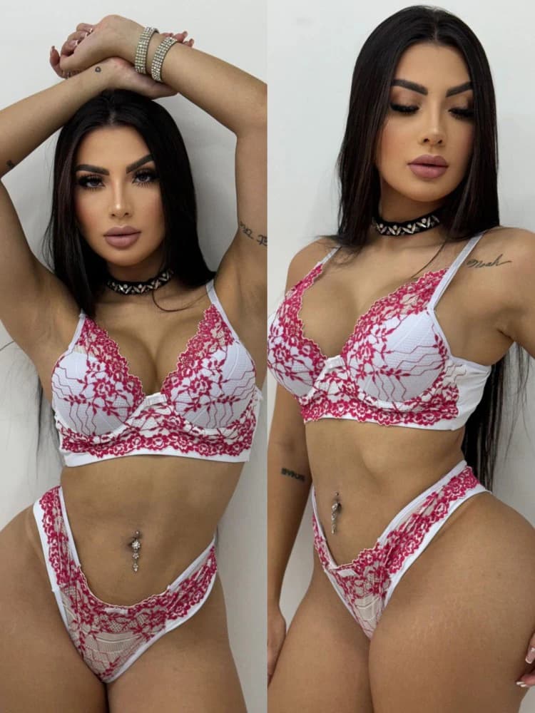 CONJUNTO ULTRA LUXO MICHELE - Branco c/rubi 1