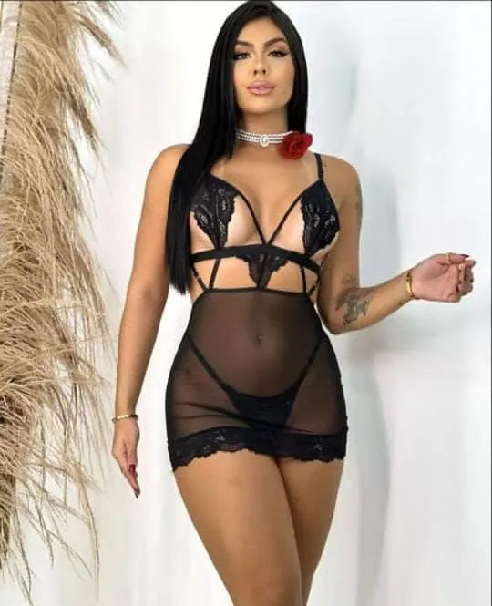 CAMISOLA SENSUAL + CALCINHA LUIZA - Preto