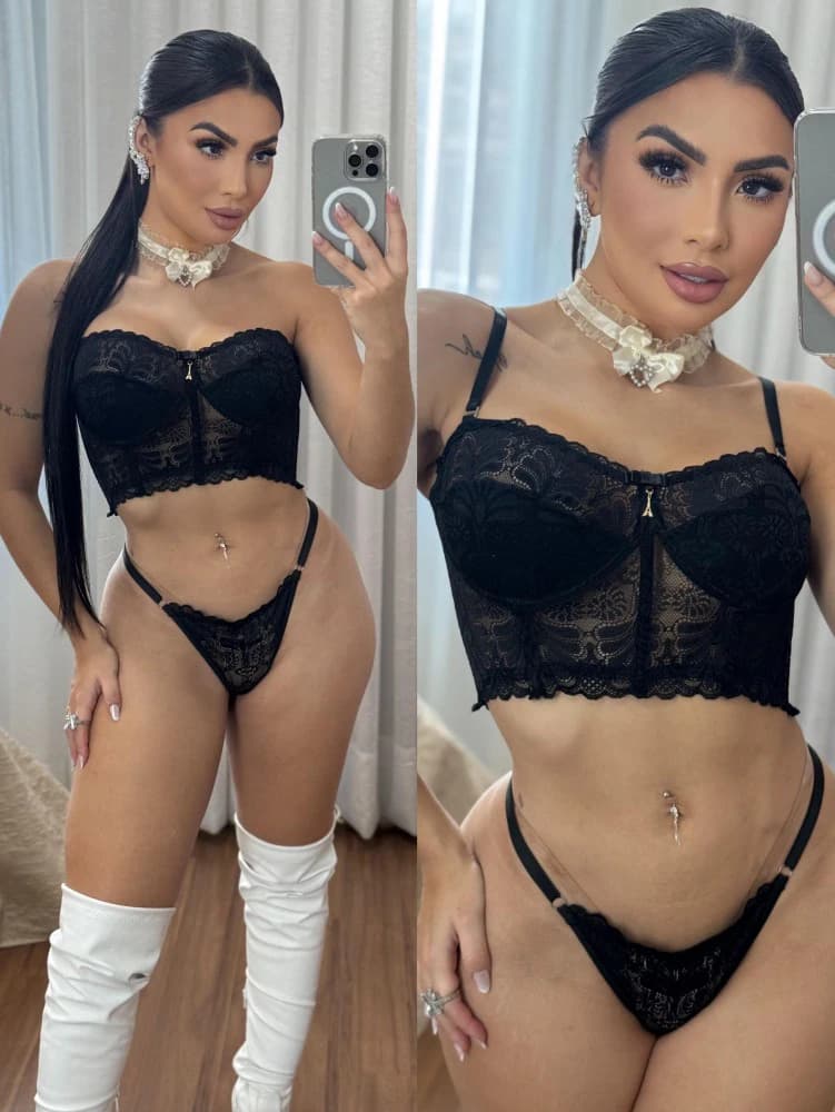 CONJUNTO CROPPED LAURA/2062- Preto 2