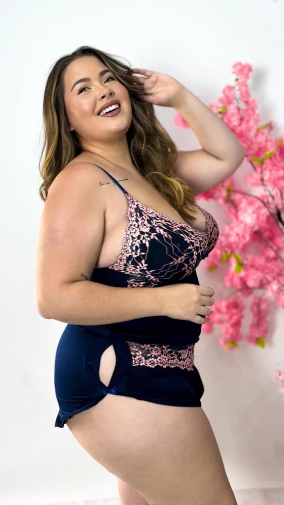 BABY DOLL FLUFLU PLUS SIZE - rendas bicolor 2