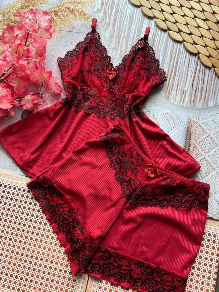 BABY DOOL SUEDE CANELADO ELIZE - rendas bicolor 1