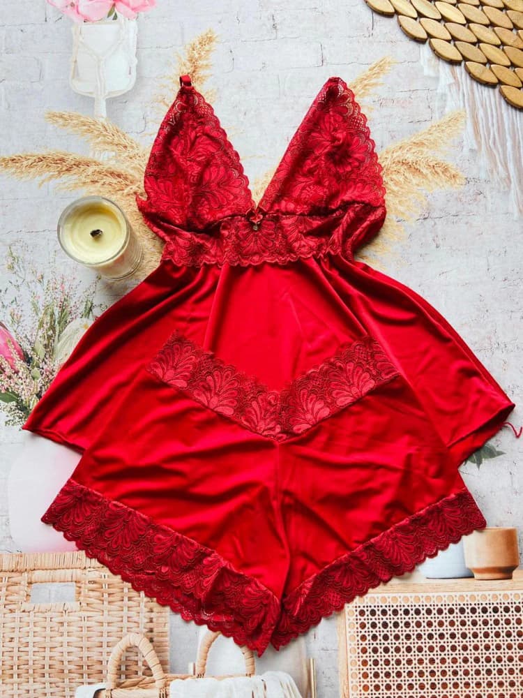 Baby Dool microfibra Ticiane - Vermelho 1