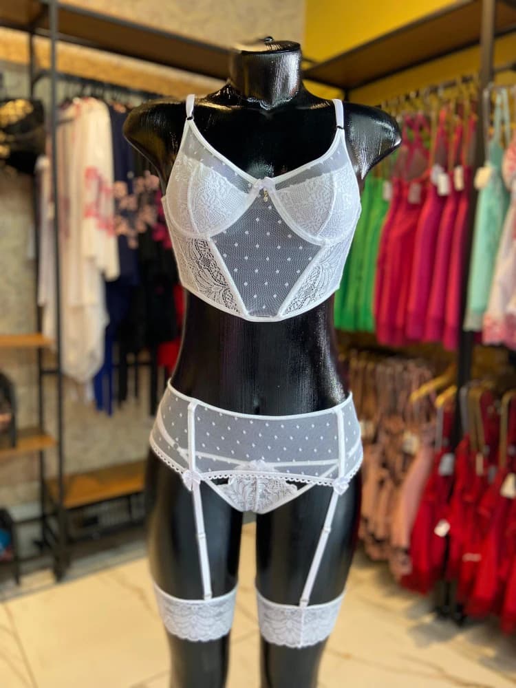 CONJUNTO CINTA LIGA TEREZA - BRANCO