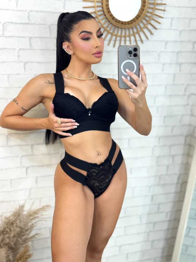 CONJUNTO LUXO JOELMA - PRETO