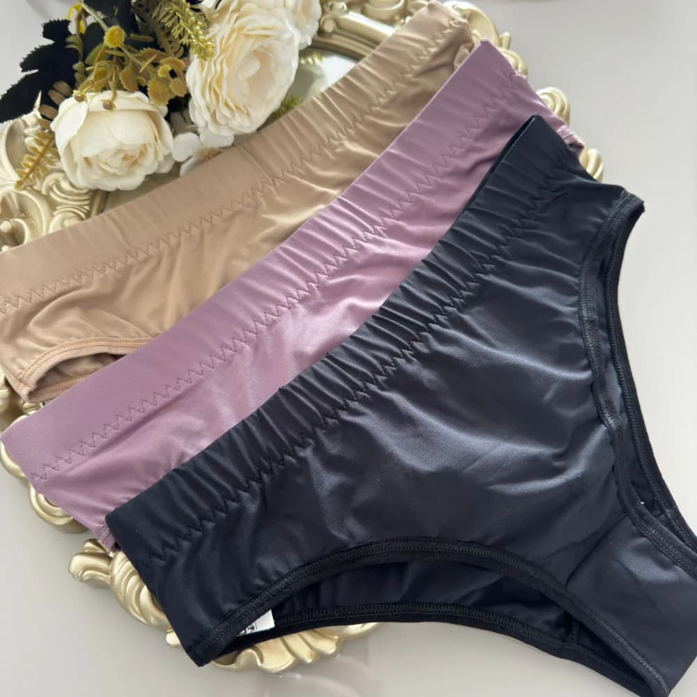 Calcinha microfibra rebatida (não é possível escolher cor - cores variadas) 4