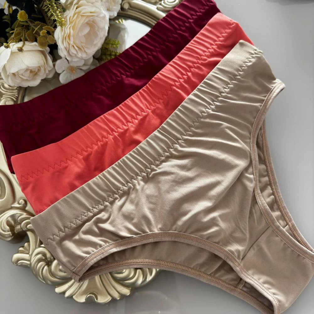 Calcinha microfibra rebatida (não é possível escolher cor - cores variadas) 3