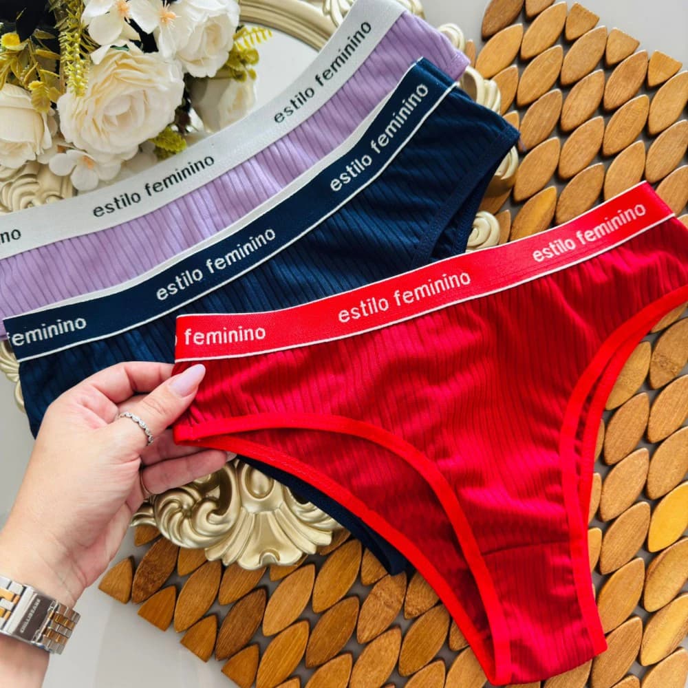 Calcinha Conforto dia a dia Canelada (não é possível escolher cor - cores variadas) 1