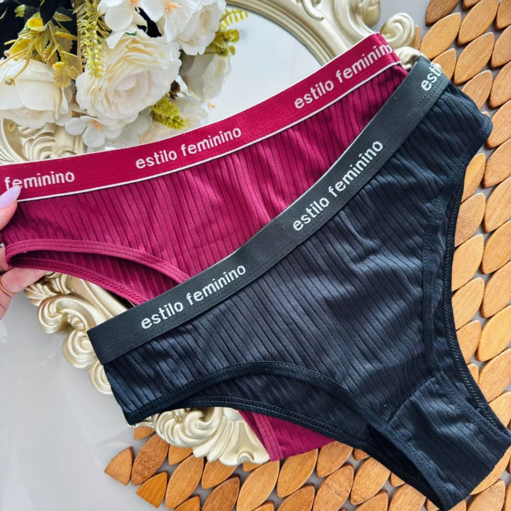 Calcinha Conforto dia a dia Canelada (não é possível escolher cor - cores variadas)