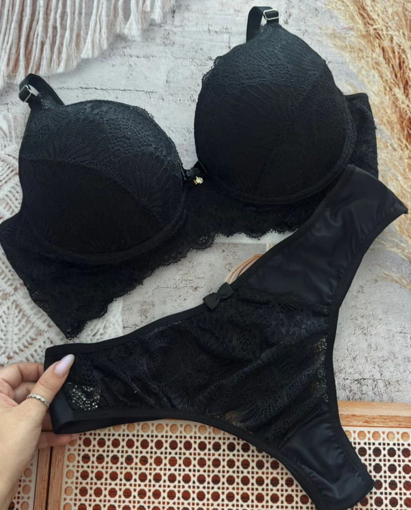 CONJUNTO PLUS SIZE FIO DUPLO LAVÍNIA - Preto 1