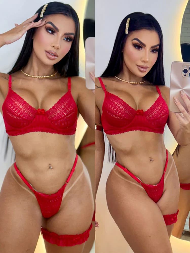 CONJUNTO S/BOJO MILEIDE + PERNEIRA - Vermelho 1