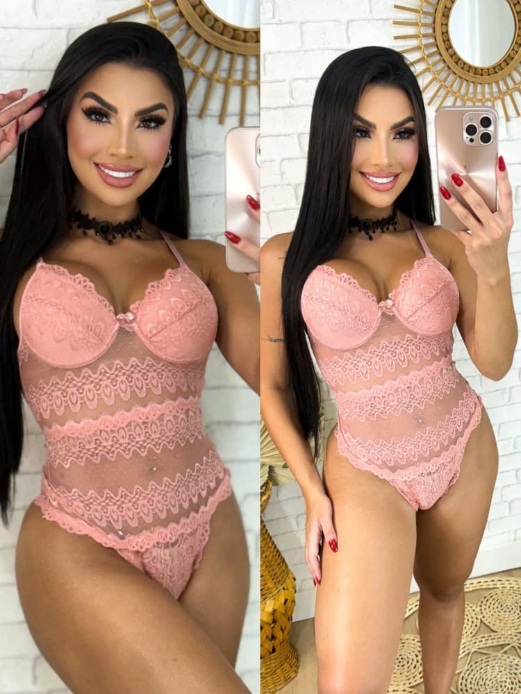Body rendado Briela- Rose