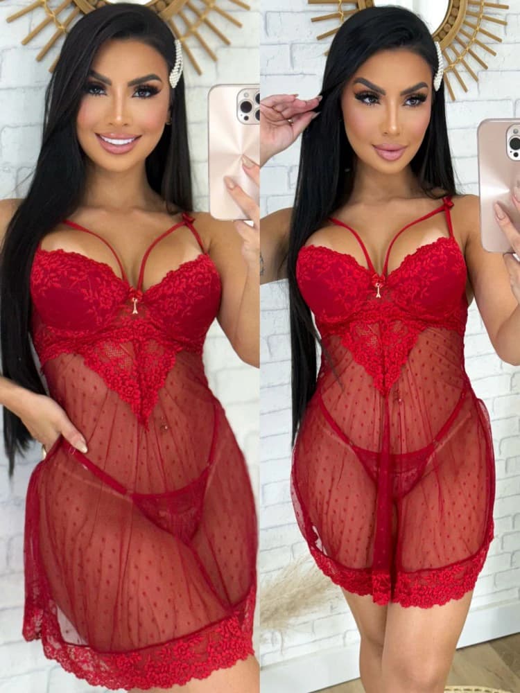 CAMISOLA C/BOJO STRAPPY CELINA - VERMELHO