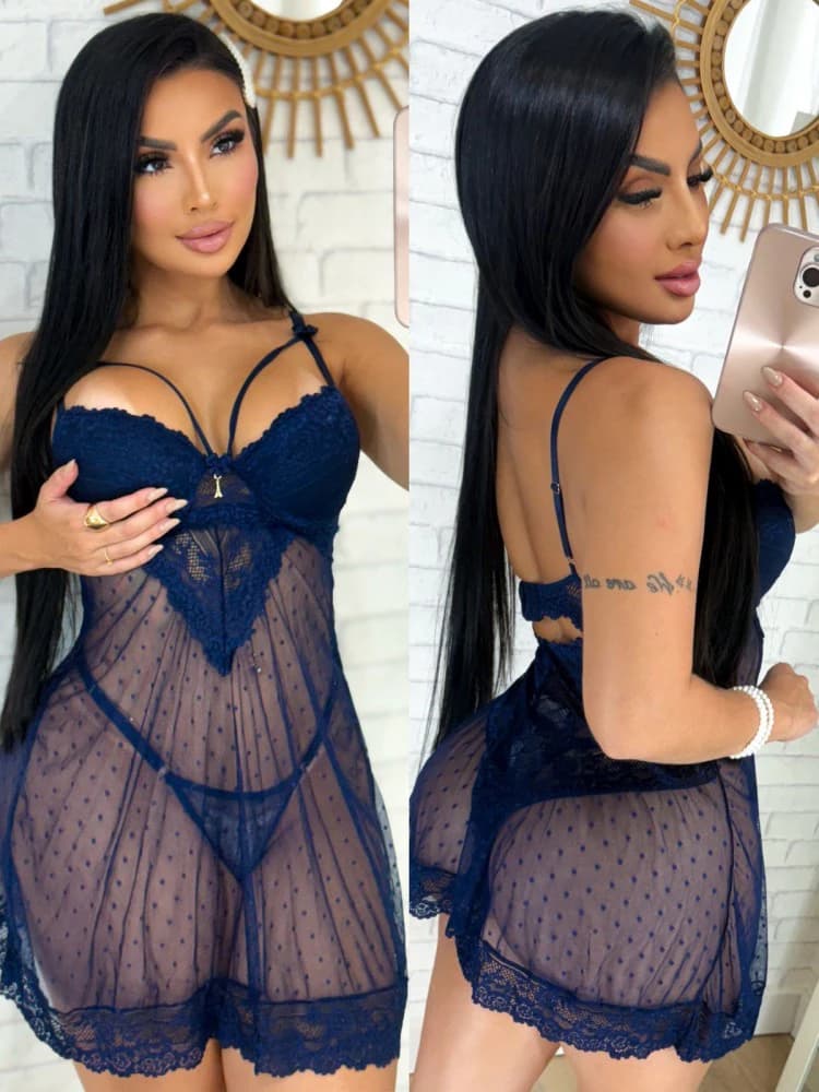 CAMISOLA C/BOJO STRAPPY CELINA - AZUL MARINHO