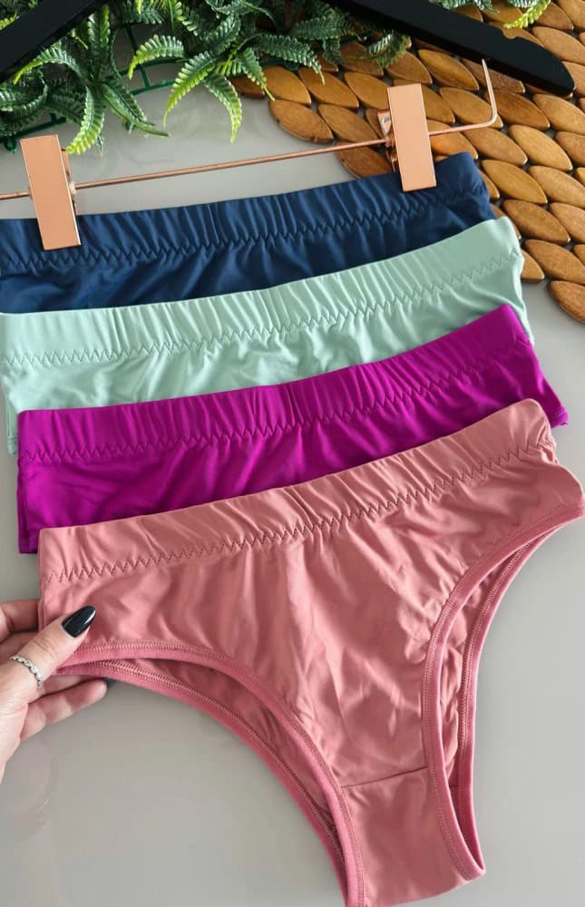 Calcinha microfibra rebatida (não é possível escolher cor - cores variadas) 2