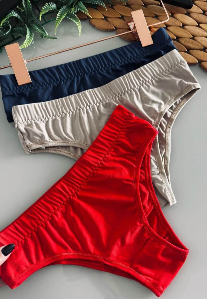 Calcinha microfibra rebatida (não é possível escolher cor - cores variadas) 1