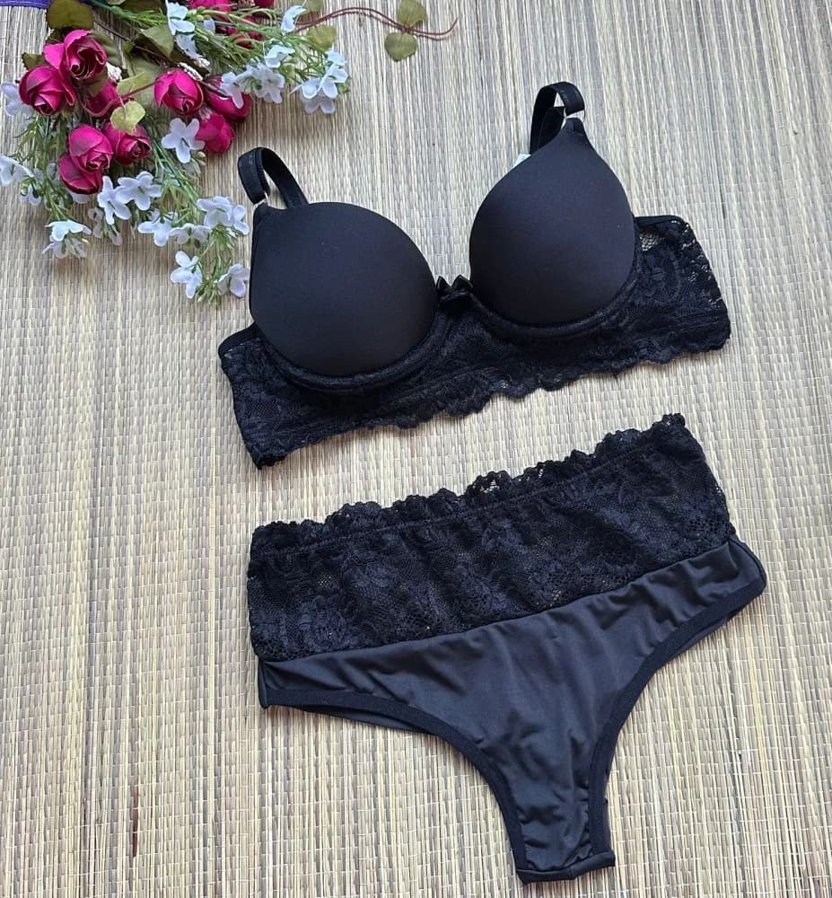 CONJUNTO LR FIO DUPLO PRETO