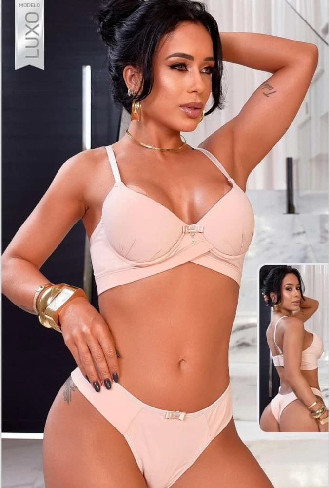 CONJUNTO LUXO MICROFIBRA SHIRLEY - NUDE