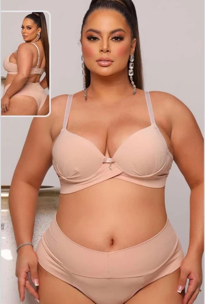 CONJUNTO MICROFIBRA PLUS SIZE SHIRLEY - NUDE