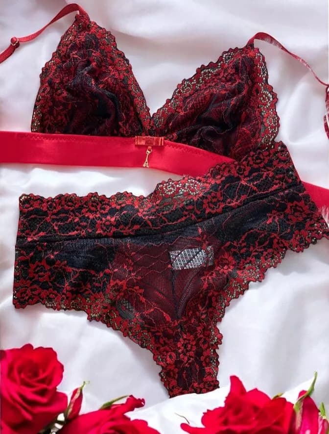 CONJUNTO S/BOJO CAROLINA - VERMELHO C/PRETO 1