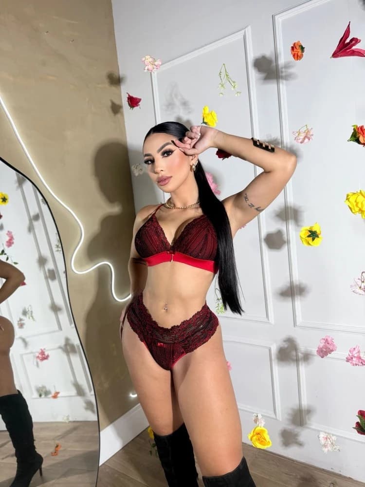 CONJUNTO S/BOJO CAROLINA - VERMELHO C/PRETO