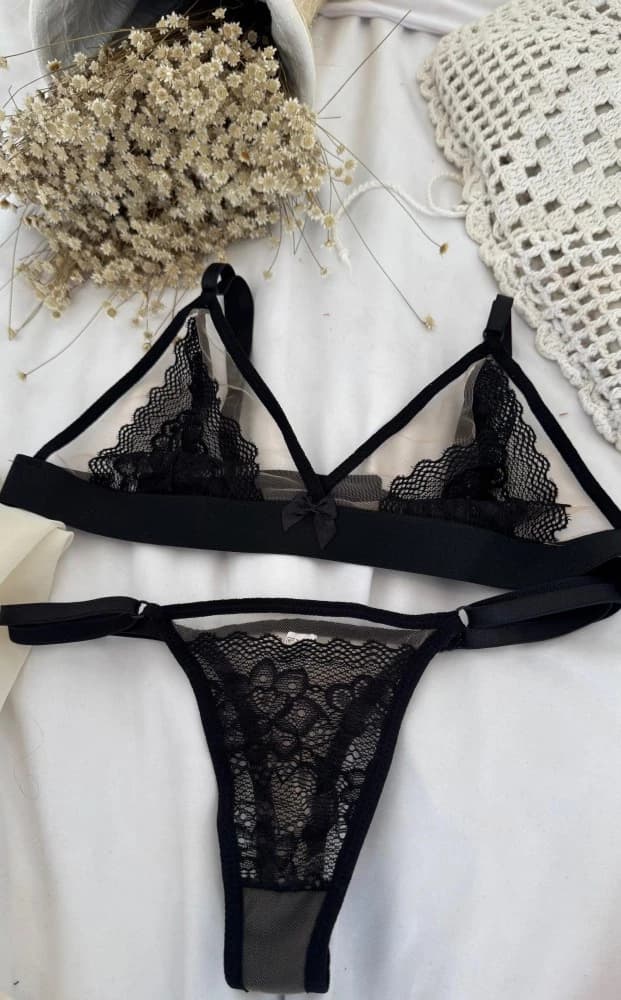 CONJUNTO TULE AMANDA - Preto 1