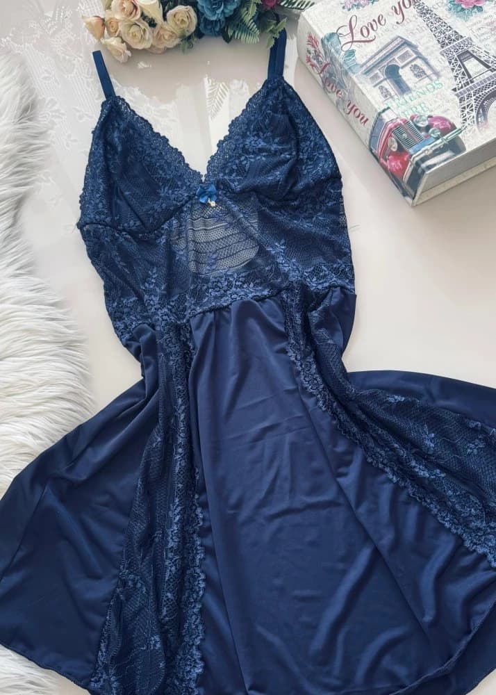 CAMISOLA S/BOJO PLUS SIZE CECILIA - AZUL MARINHO