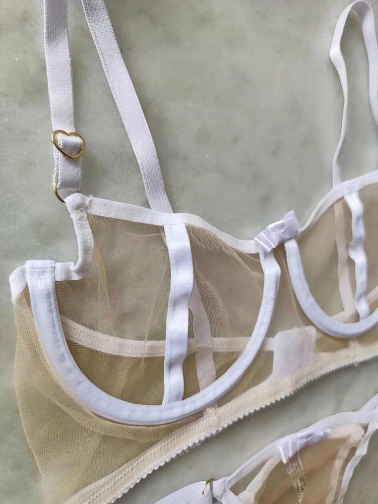 CONJUNTO S/BOJO TULE DIANA - BRANCO (somente o conjunto - nao acompanha sexshop) 1