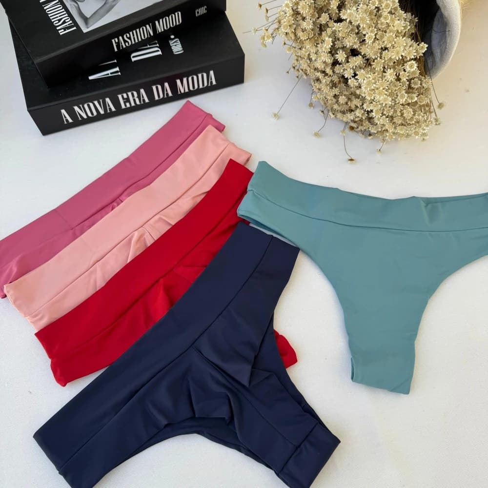 CALCINHA FIO DUPLO COSTURA EMBUTIDA (não é possível escolher cor - cores variadas) 1