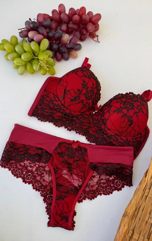 CONJUNTO ULTRA LUXO MARCELA - Vermelho bicolor 1